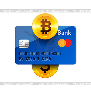 Cryptocurrency technology icon, bitcoin exchange, - vector clip art