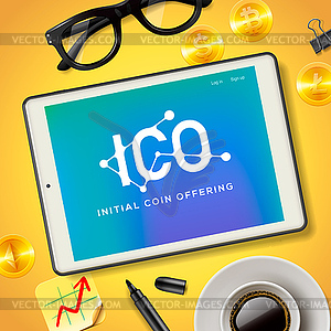 ICO Initial Coin Offering Business Internet - vector EPS clipart