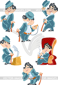 Several images of a gentleman - vector clip art