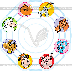 Cartoon farm animals - vector image