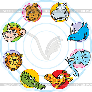 Cartoon wild animals - vector clip art