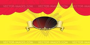 Poster on backgrounds red curtain - vector clip art