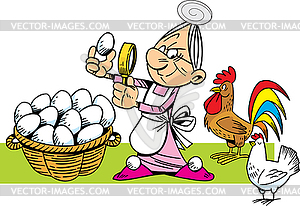  hostess at the bird farm - vector clip art