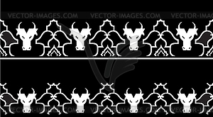 Pattern with a bull's head - vector clip art