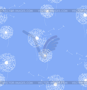 Pattern with dandelions - vector clipart