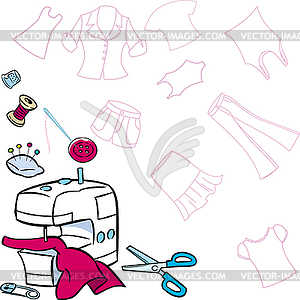 Tools for sewing - vector image