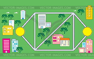 Схема городских улиц - стоковый векторный клипарт