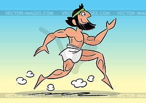 Running athlete - vector image