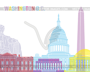 Washington DC skyline pop - vector clip art