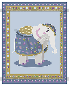 Индийский слон постановка - стоковый векторный клипарт