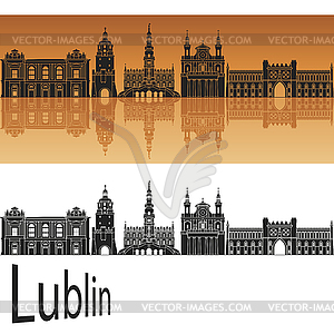 Lublin skyline - stock vector clipart