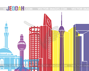 Jeddah skyline pop - vector EPS clipart