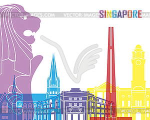 Singapore skyline pop - vector image