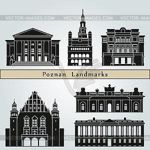 Poznan Landmarks - vector clip art