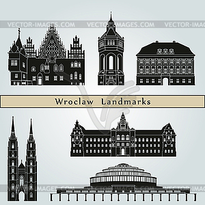 Wroclaw Landmarks - vector image