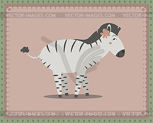 Zebra posing - vector image