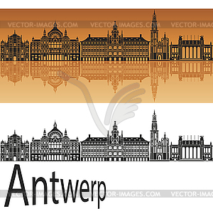 Antwerp skyline - vector clipart / vector image