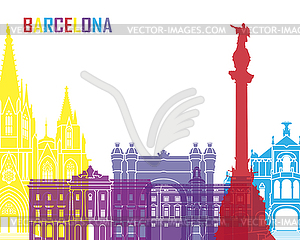 Barcelona skyline pop - vector clipart