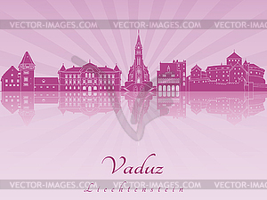 Vaduz skyline in purple radiant  - vector clipart