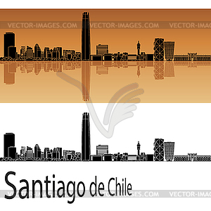 Santiago de Chile skyline - vector image