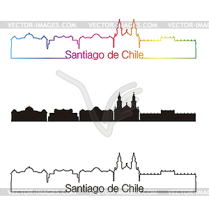 Santiago de Chile 2 skyline linear style with - royalty-free vector image