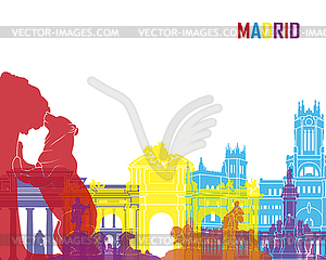 Madrid skyline pop - vector image