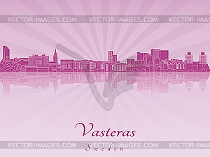 Vasteras skyline in purple radiant  - vector EPS clipart