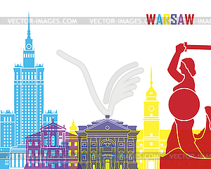 Warsaw skyline pop - vector clipart