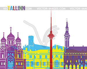 Tallinn skyline pop - vector image