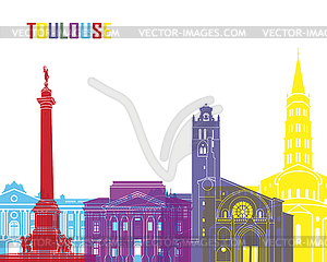 Toulouse skyline pop - vector image