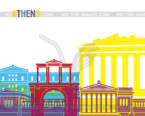 Athens skyline pop - vector clip art