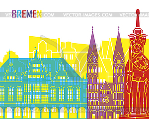 Bremen skyline pop - vector clipart