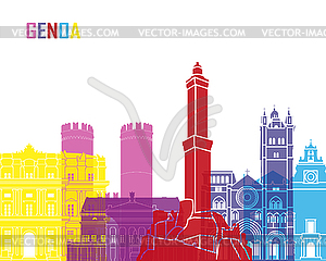 Genoa skyline pop - vector clip art