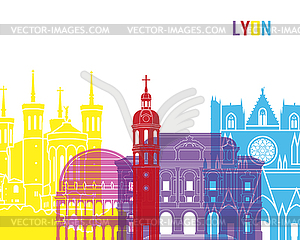 Lyon skyline pop - vector clipart