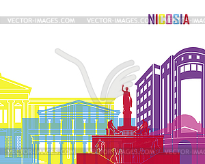 Nicosia skyline pop - vector clip art