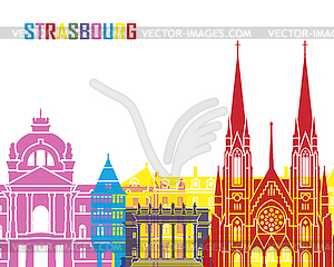 Strasbourg skyline pop - vector EPS clipart