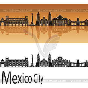 Mexico City V2 skyline - vector clip art