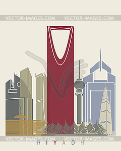 Riyadh skyline poster - vector clip art