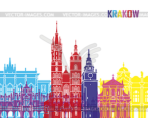 Krakow skyline pop - vector image