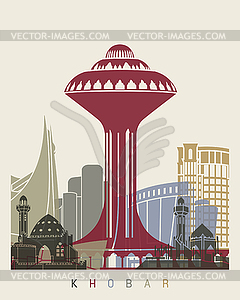 Khobar skyline poster - vector clip art