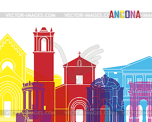 Ancona skyline pop - vector clip art