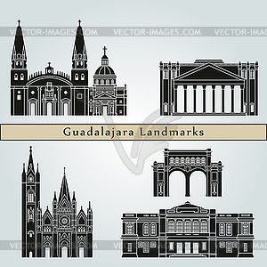 Guadalajara Landmarks - stock vector clipart