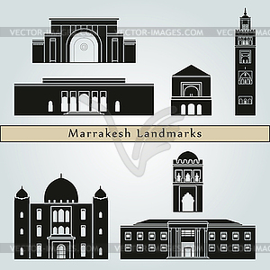 Marrakesh Landmarks - vector image