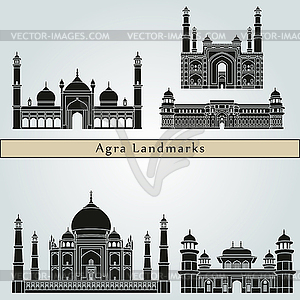 Agra Landmarks - royalty-free vector image