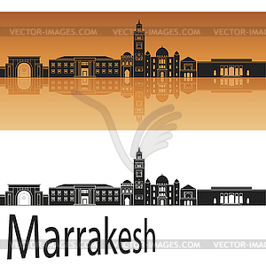 Marrakesh skyline - color vector clipart