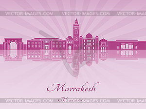 Marrakesh skyline in purple radiant  - vector clipart / vector image