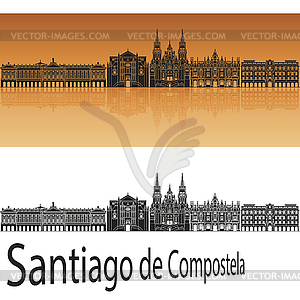 Santiago de Compostela skyline - vector image