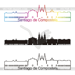 Santiago de Compostela skyline linear style with - vector image