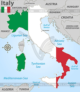 Map of Italy - vector clipart