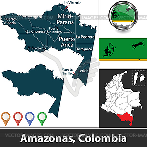 Amazonas Department, Colombia - vector image